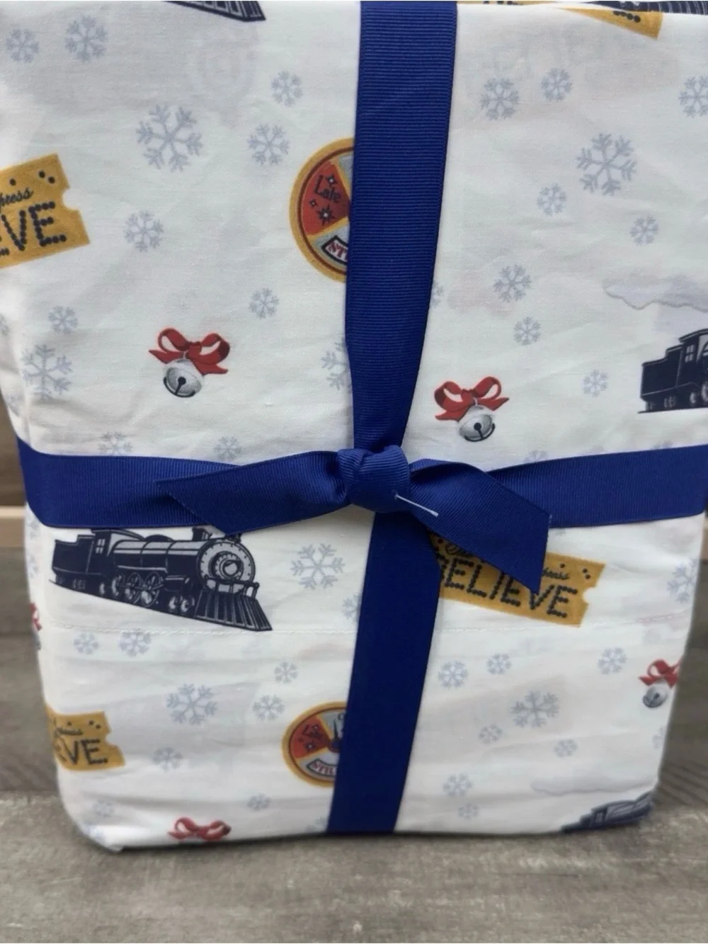 Pottery Barn The Polar Express Sheet Set King 4-piece Christmas Holidays NWOT